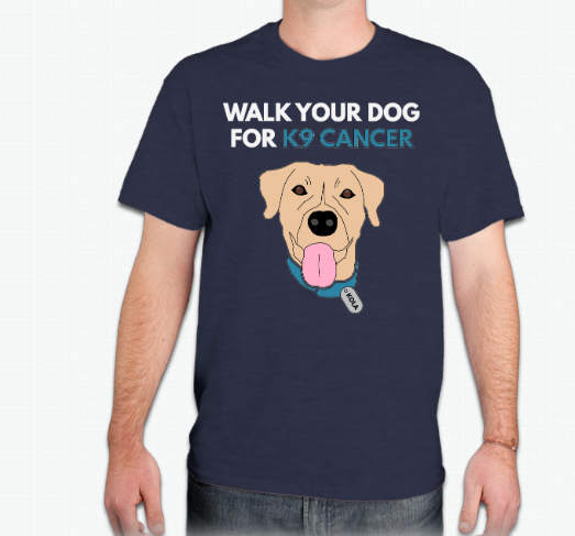 Walk Your Dog For K9 Cancer Heathered Navy Race Shirt