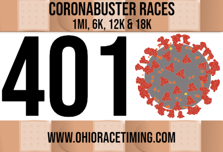 CoronaBuster Race Bib 1mi, 6k, 12k, 18k