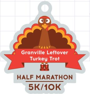 Half Marathon, 10k, 5k and Kids Fun Run - Granville Johnstown Alexandria Turkey Trot Finishers Medal
