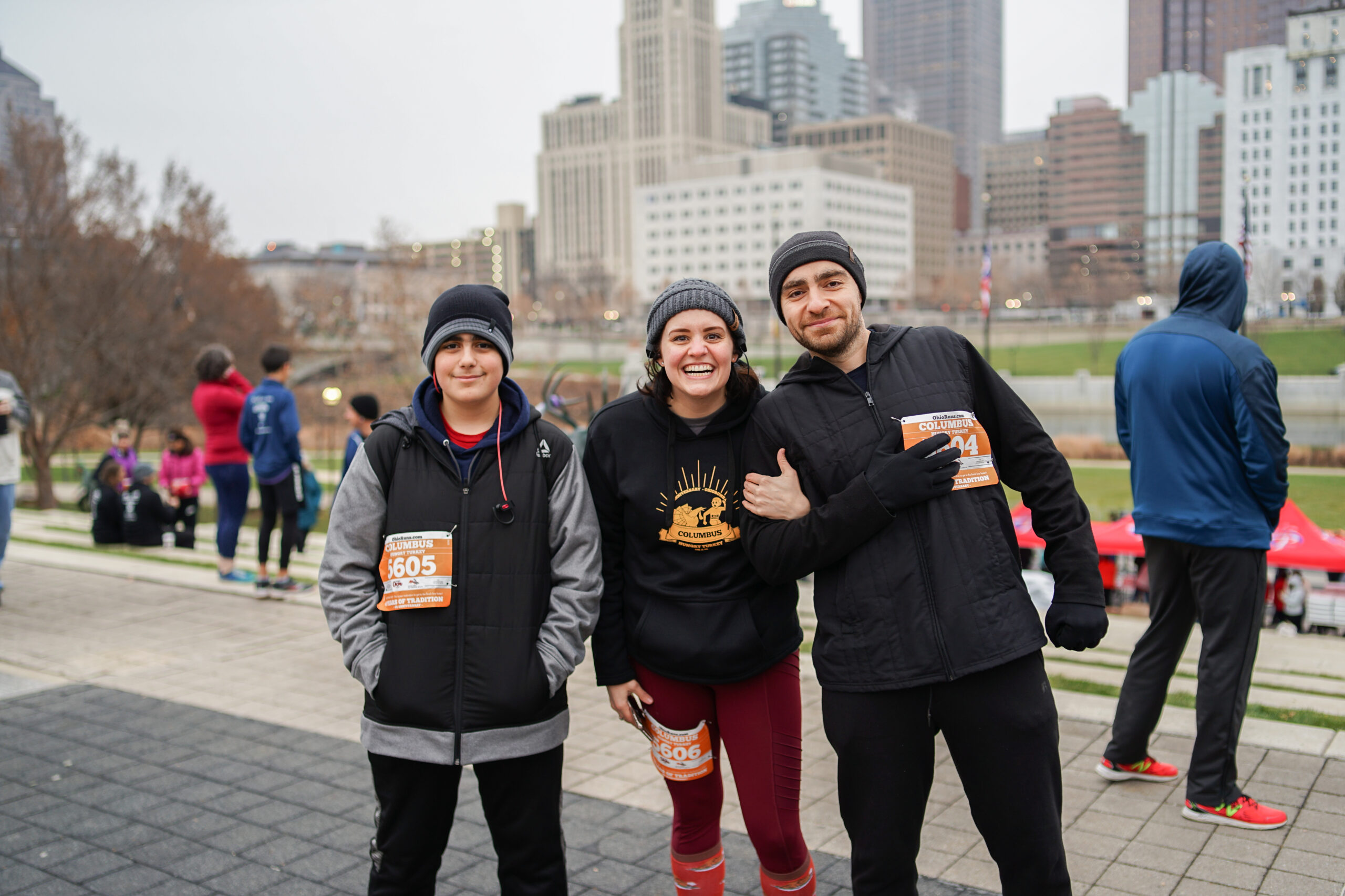 Happy Columbus Ohio Hungry Turkey Trot Runners Walkers Participants 5k 10k