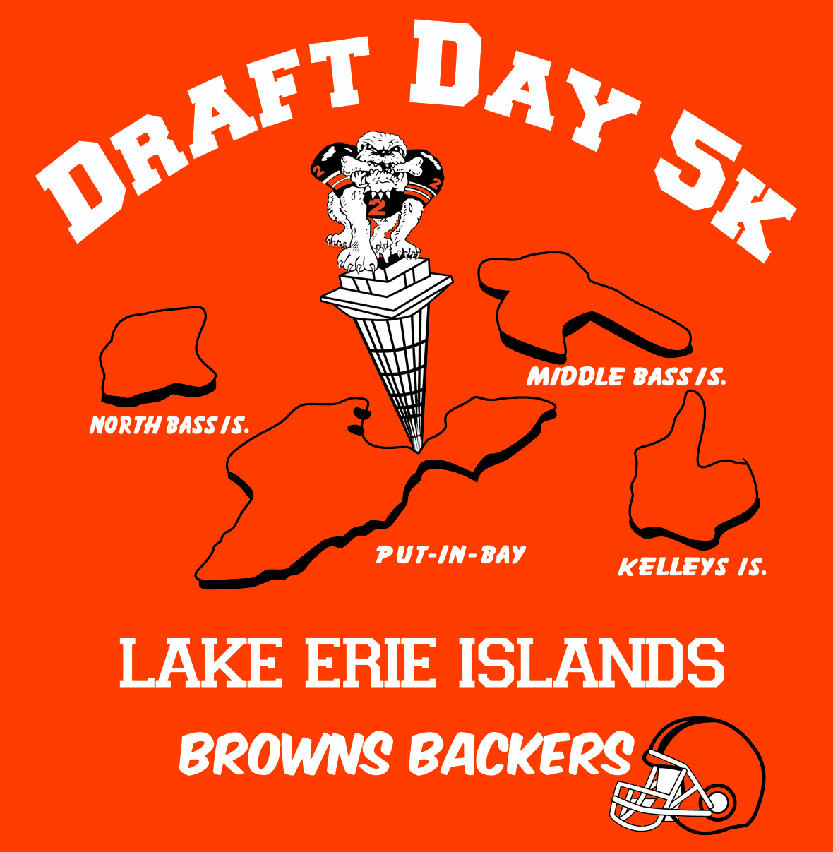 Draft Day 5k at Put-in-Bay Race Logo - Lake Erie Islands Browns Backers - USA Race Timing & Event Management