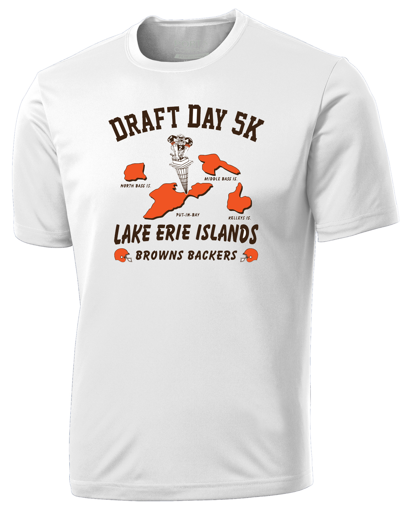Draft Day 5k at Put-in-Bay Official Race Tech T-Shirt - Lake Erie Islands Browns Backers - Cleveland Browns Shirt - Dawg Pound Shirt - USA Race Timing and Event Management