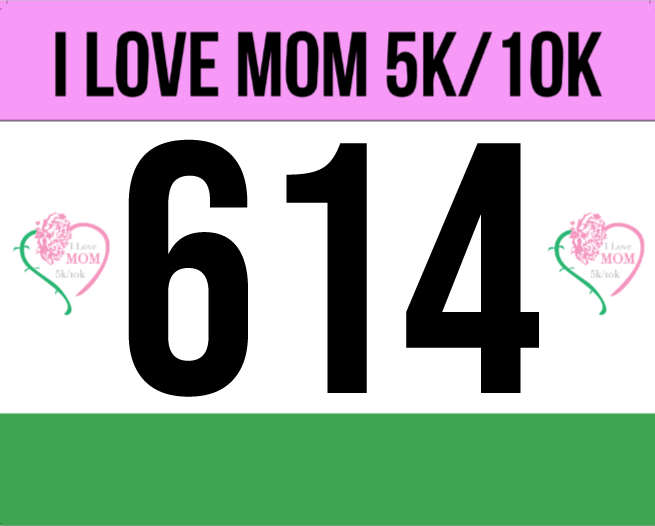 Columbus Ohio Mother's Day 1mi, 5k, 10k & Kids Fun Run Custom Race Bib - Chip Timed Race By USA Race Timing and Event Management www.usaracetiming.com/mothersday